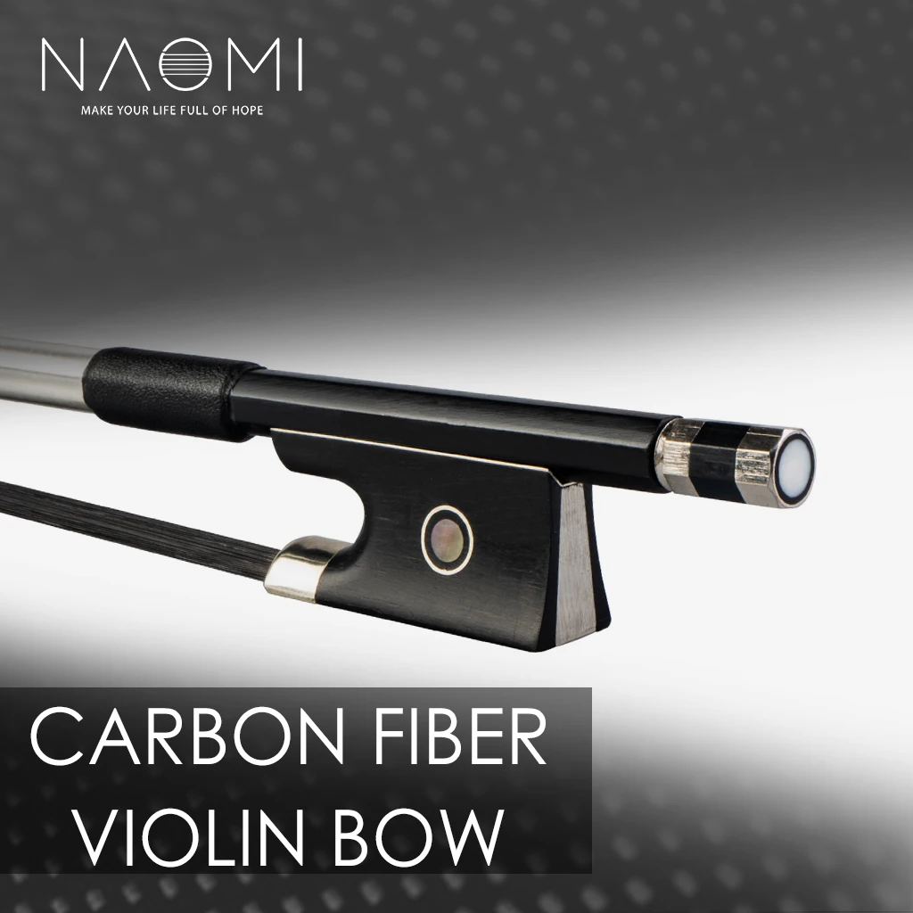 NAOMI 4/4 Size Violin/ Fiddle Bow Carbon Fiber Bow Round Stick AAA