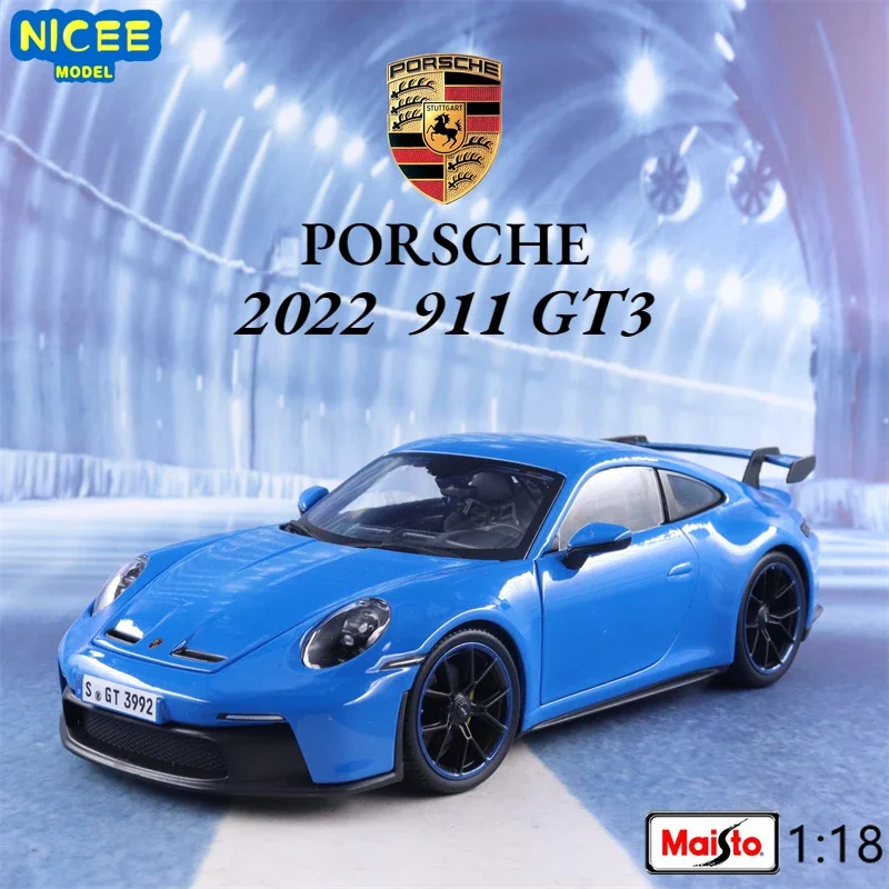 

Maisto 1:18 2022 Porsche 911 GT3 Sports car High Simulation Diecast Car Metal Alloy Model Car kids toys collection gifts B778