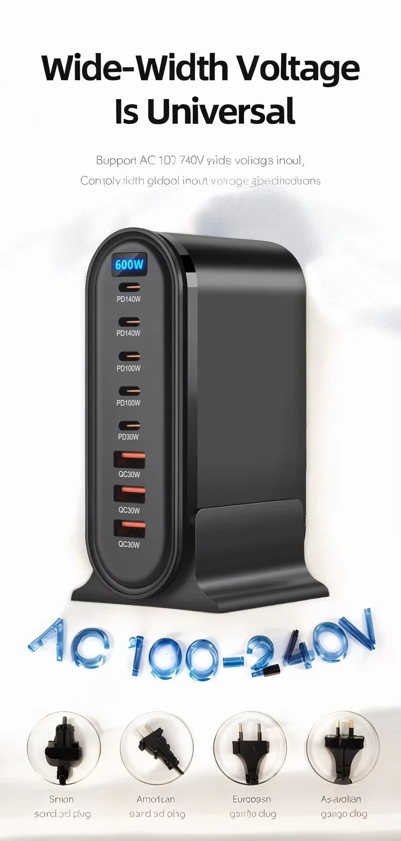GaN 8-Port Fast Charging Station High Power