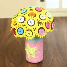 

Button bouquet diy children handmade material package button painting kindergarten puzzle pot gift children toys art and craft