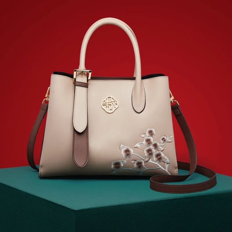 

Hot ZOOLER Original Chinese Style Leather Bag Women Brand Skin Handbags Designer Large Tote Travel Bolso Mujer-YC375