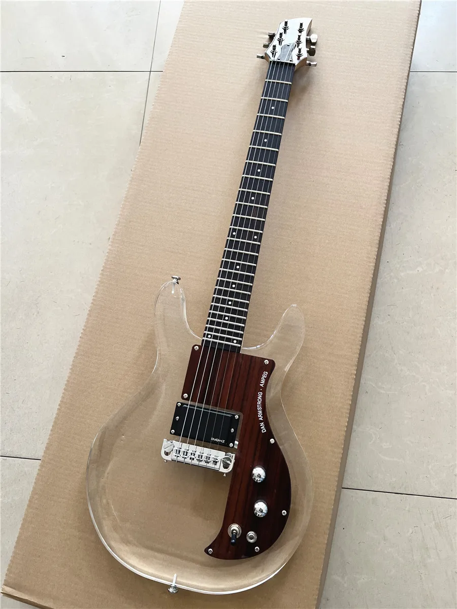 hipping Ampeg Dan Armstrong ADA6 Lucite Electric Guitar.Rosewood guard board, free shipping