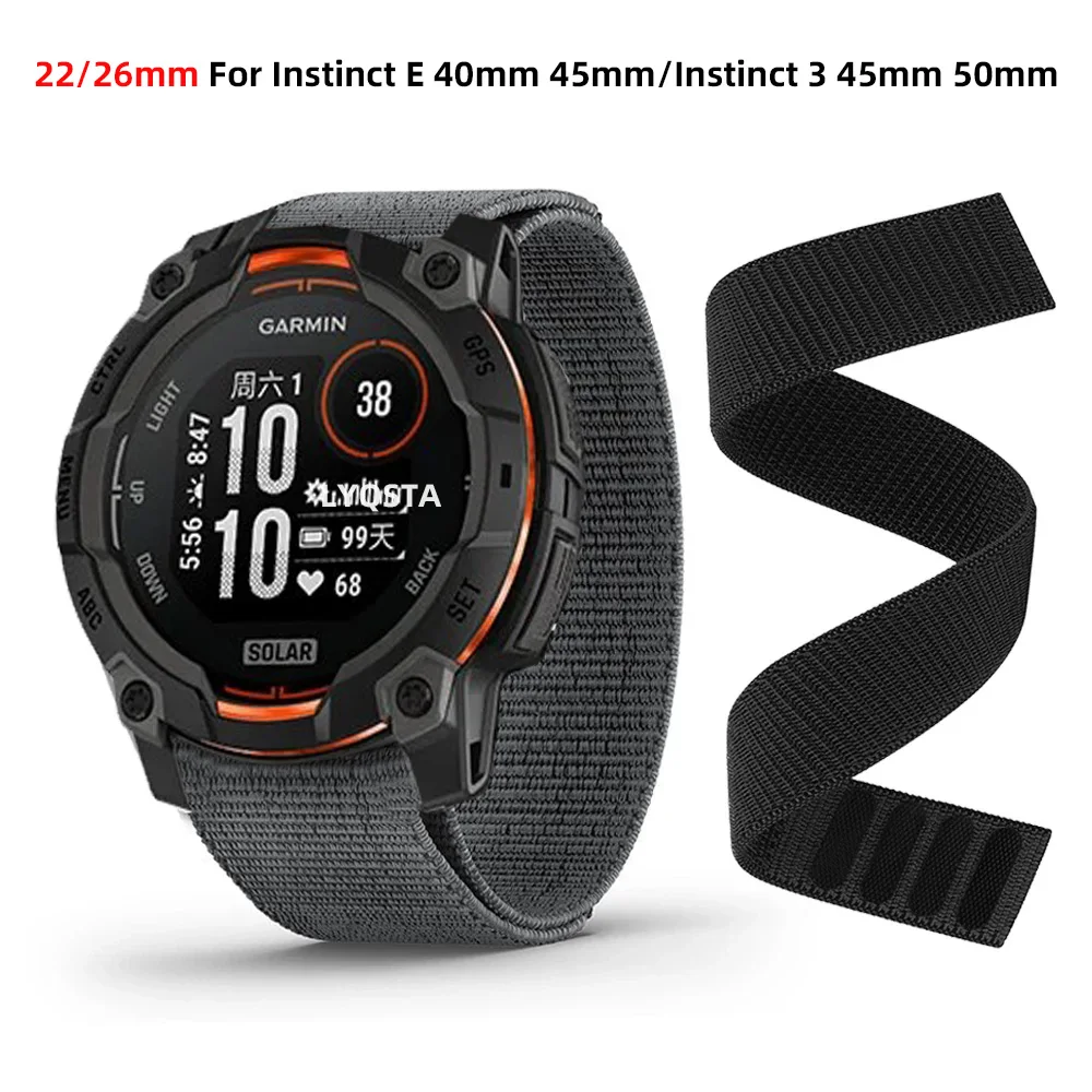 Premium Nylon Replacement Wristband - Adjustable 22-26mm Strap