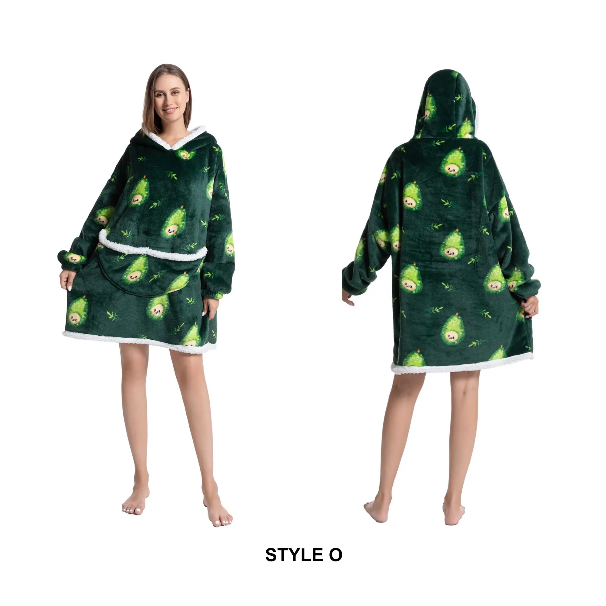 Cozy Sherpa Fleece Oversized Wearable Blanket Hoodie – Warm and Plush Hooded Sweatshirt