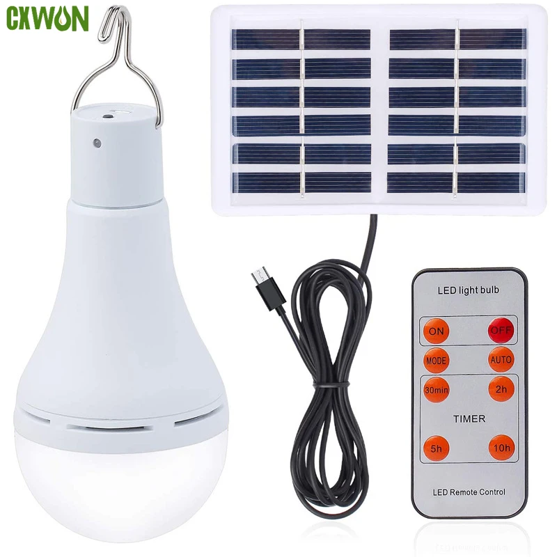 12W Solar Light Bulb 5 Working Mode Dimmable Tent Hanging Light Portable USB Rechargeable Emergency 24 LED Outdoor Camping Light anker powerhouse 521 200w portable power station 256wh lifepo4 battery solar generator 6 outputs power saving mode led light quick recharge in 2 5 hours for outdoor camping rv