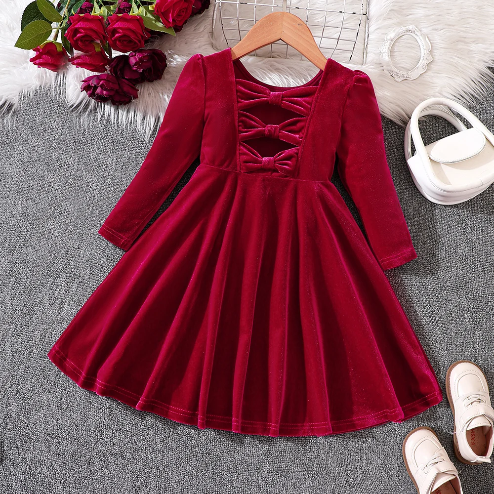 velvet bow christmas dress Lola + The Boys Velvet Bow Princess Dress Teen/Women, L