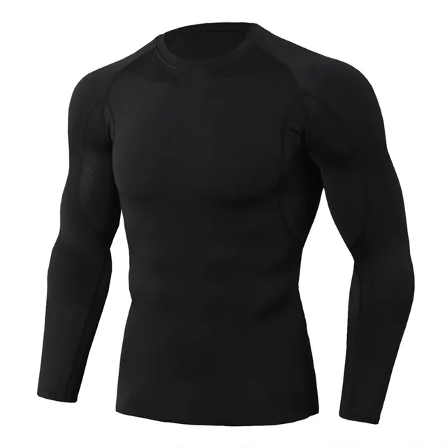 Men Bodybuilding Sport T-shirt Quick Dry Running Shirt Long Sleeve Compression Top Gym T Shirt Men Fitness Tight Rashgard TC-88