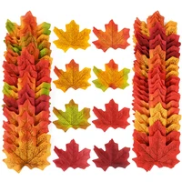50/200Pcs Artificial Maple Leaves Autumn Silk Fall Leaf For Thanksgiving Halloween Christmas Home Decoration Wedding Party Craft 6