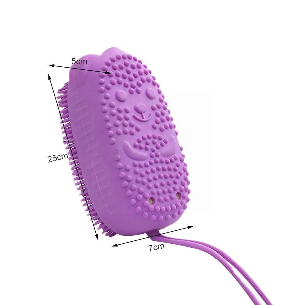 

Silicone Body Scrubber Shower Exfoliating Scrub Sponge Skin Cleaning Massager Bubble Cleaner Bathroom Brush Accessories Pad F1M5