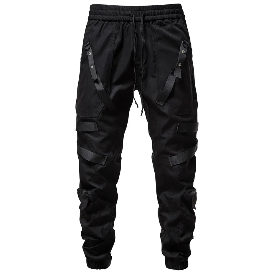 

ARENS New Fashion Ninja Pants Techwear Bandage Zipper Pockets Cargo Pants Joggers Men Black Hip Hop Streetwear Trousers