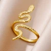88058-e41e8e.jpg Bagues serpent en acier inoxydable plaqué or 316L pour femmes et hommes, anneau ouvert et réglable, bijoux esthétiques gothiques Vintage