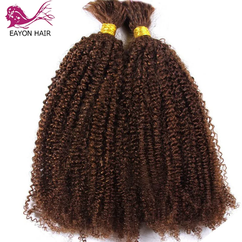 

Indian Kinky Curly Bulk Hair For Braiding 4B 4C Human Hair Bulk Micro Braids Weaving Extensions No Weft Natural Color #2/#4/#27