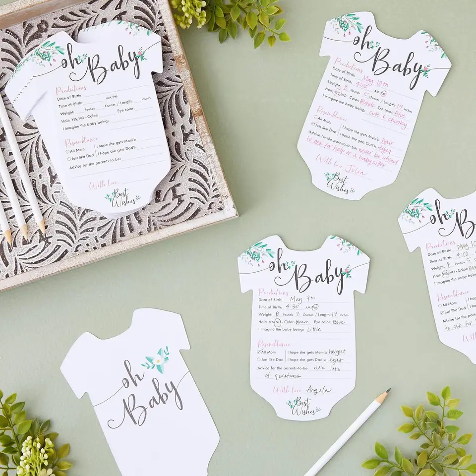 KRUCVOJO Baby Shower Advice Cards - 50 Keepsake Wish Cards For New Moms & Dads, 4x6 Inch Cardstock, Fun Shower Game Idea