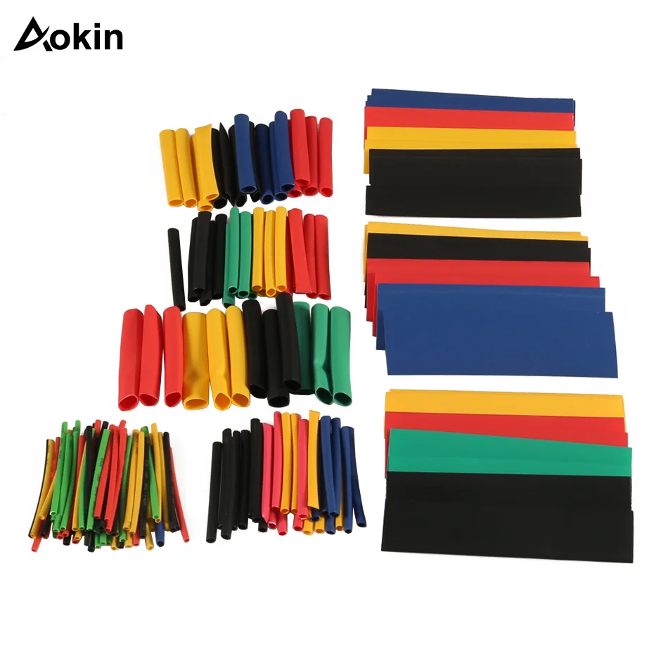 127-400pcs Heat Shrink Wrapping Kit Heat Shrink Tube Assorted Pack Wire Cable Insulation Sleeve Set Thermoresistant Tube heat shrink tubing