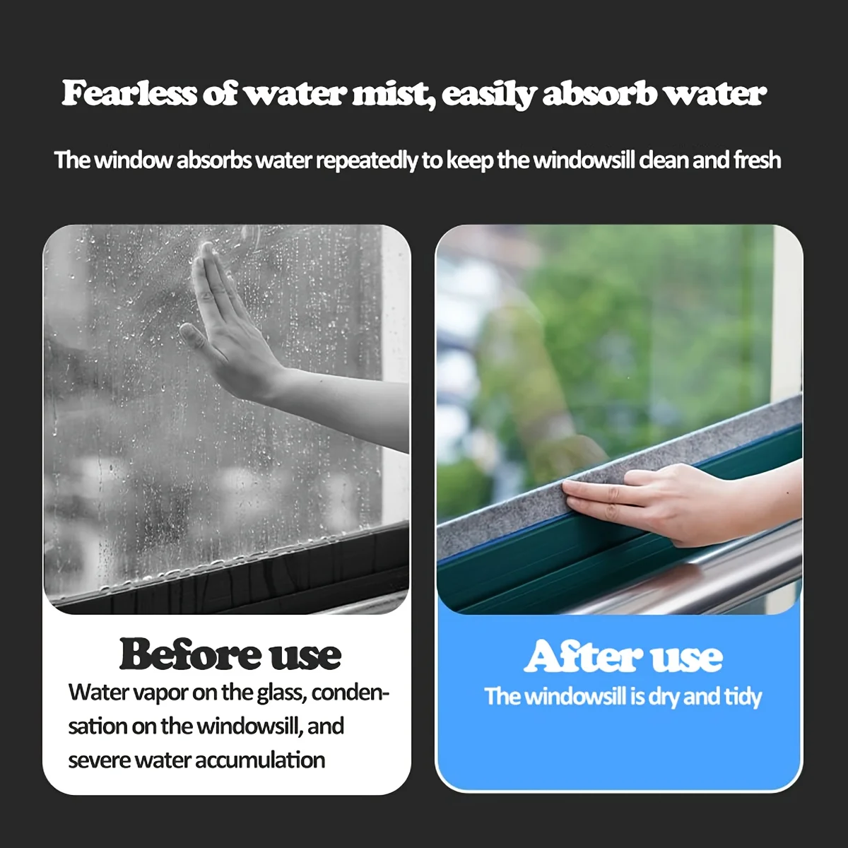 Self-Adhesive Sealing Strip Thickened Door Window Water Absorbing Felt Keep Dry Condensation Prevention Winter Wall Protection
