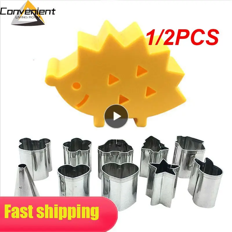 

1/2 шт. симпатичная форма для резки фруктов, дизайнерская мини-форма из нержавеющей стали для печенья, ветчины, детские инструменты для украшения бэнто