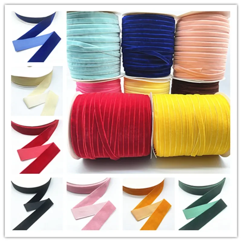 Ribbon Decoration 6mm 10mm 15mm 20mm 38mm Velvet Ribbon Wedding Handmade Gift Wrapping Hair Bowknot DIY Party Christmas