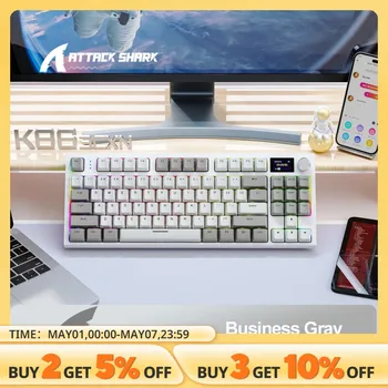K86 무선 핫 스왑 가능한 기계식 키보드 블루투스/2.4g 디스플레이 화면 및 볼륨 로타리 버튼 게임 및 작업