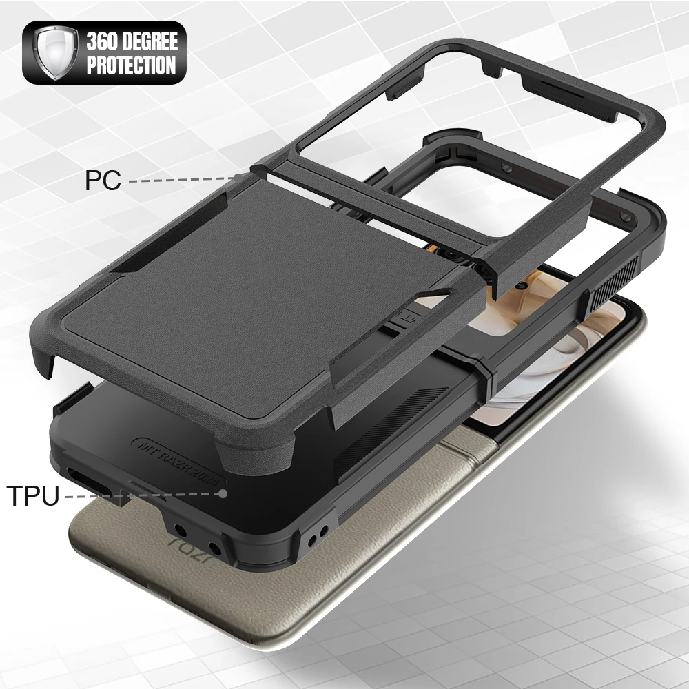 Rugged Shockproof Phone Case with Soft TPU Frame and Hard Plastic Protective Cover