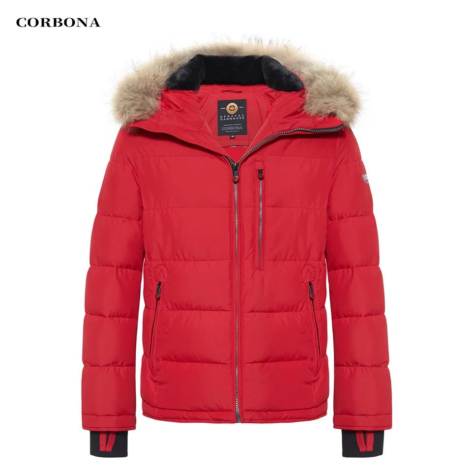 CORBONA New Men's Jackets Winter Coat Real Ful  Business Fashion Multi-pocket Multifunctional High Warmth Parka Thick Casual