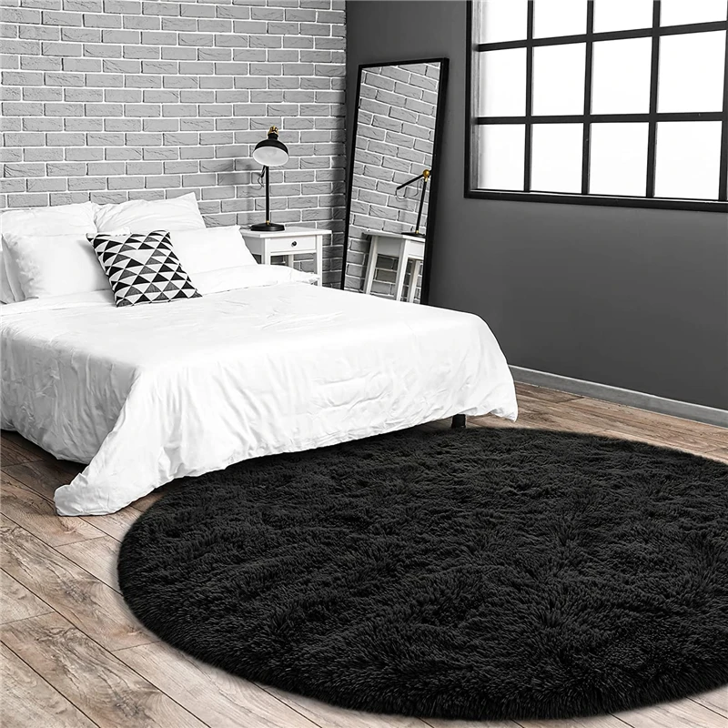 Bubble Kiss Round Orange Fluffy Plush Carpet for Home Living Room Decor  Long Piles Thick Area Rugs Bedroom Velvet Floor Mats 4