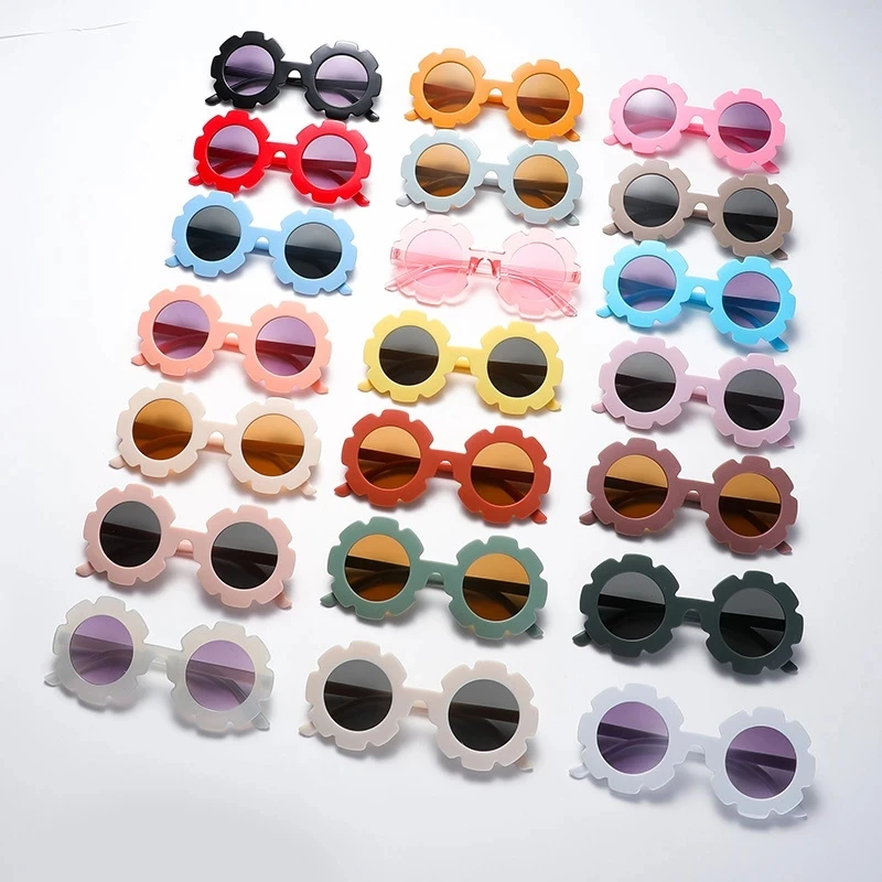 2022 Children's Flower Round Sunglasses Cute Kids UV400 for Boy Girls Toddler Lovely Baby Sun Glasses Infantil Oculos De_voghion.com