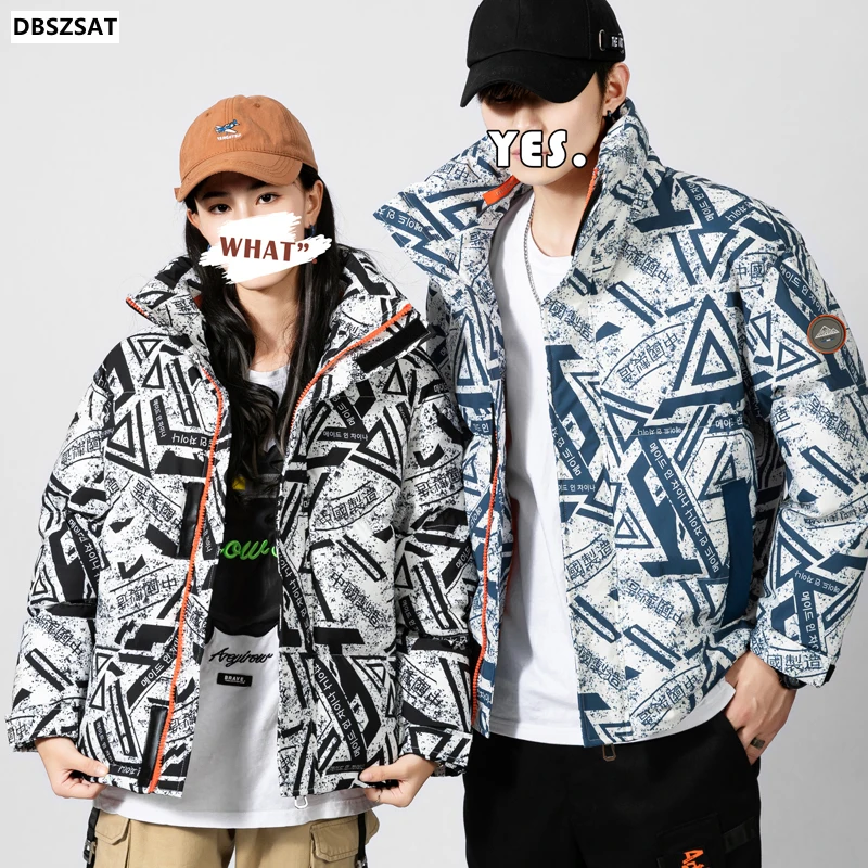 

Брендовая Повседневная модная мужская пуховая куртка 2023, новая зимняя утепленная парная Повседневная Корейская хлопковая одежда с воротником-стойкой, размер меньше