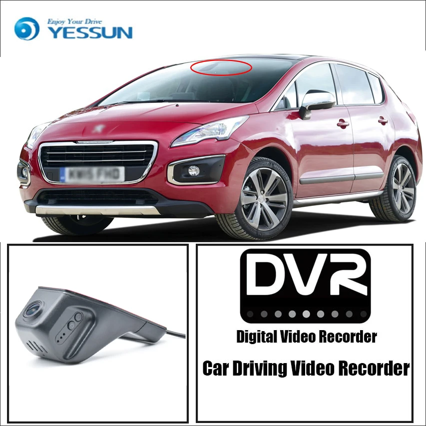 

YESSUN for Peugeot 3008 Car Driving Video Recorder DVR Mini Control APP Wifi Camera Registrator Dash Cam Original Style