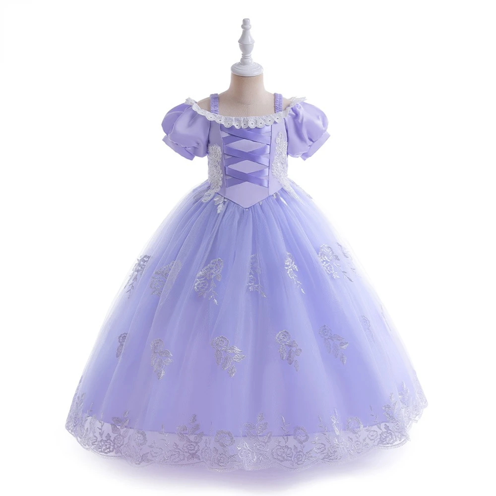 

Sofia Rapunzel Dress for Princess Girl Tangled Cosplay Costume Baby Halloween Cosplay Christmas Carnival Birthday Party Fancy