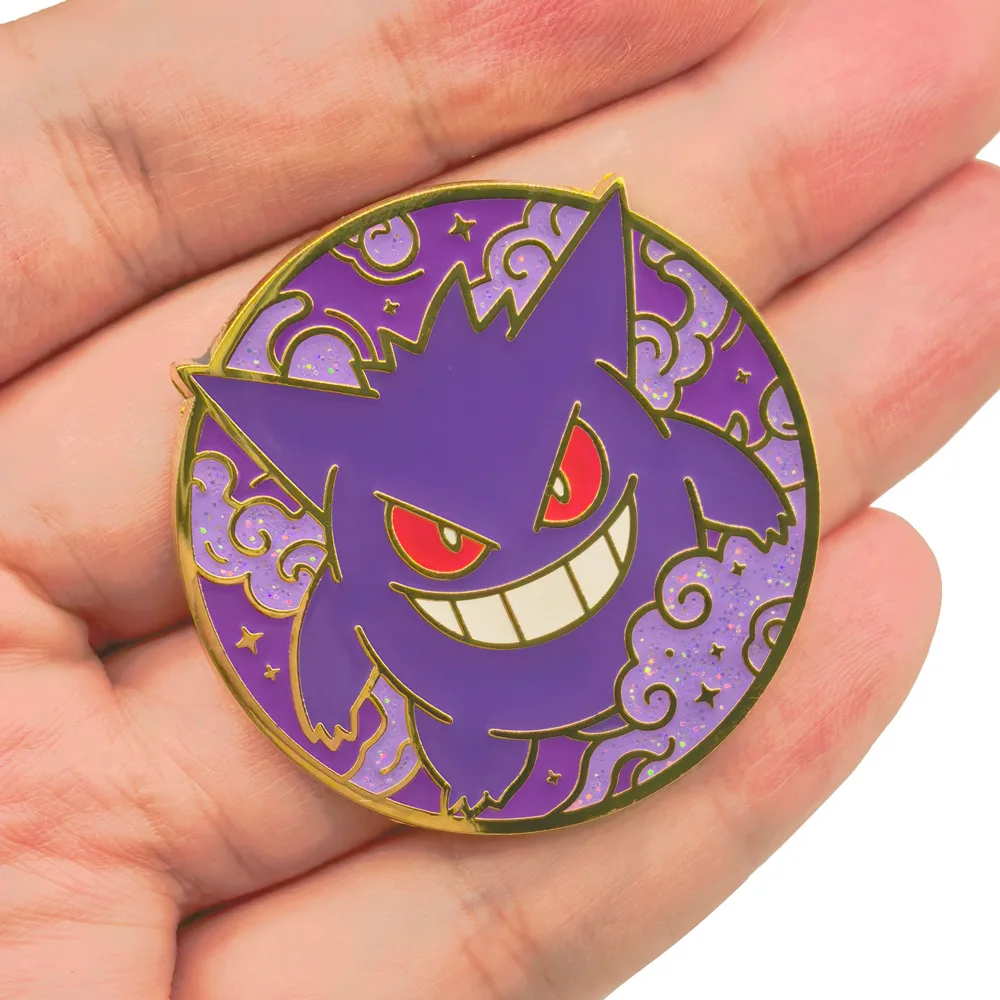 Gengar Ghost Monster Enamel Pin – Anime-Inspired Brooch for Bags, Clothing, and Cosplay Decor