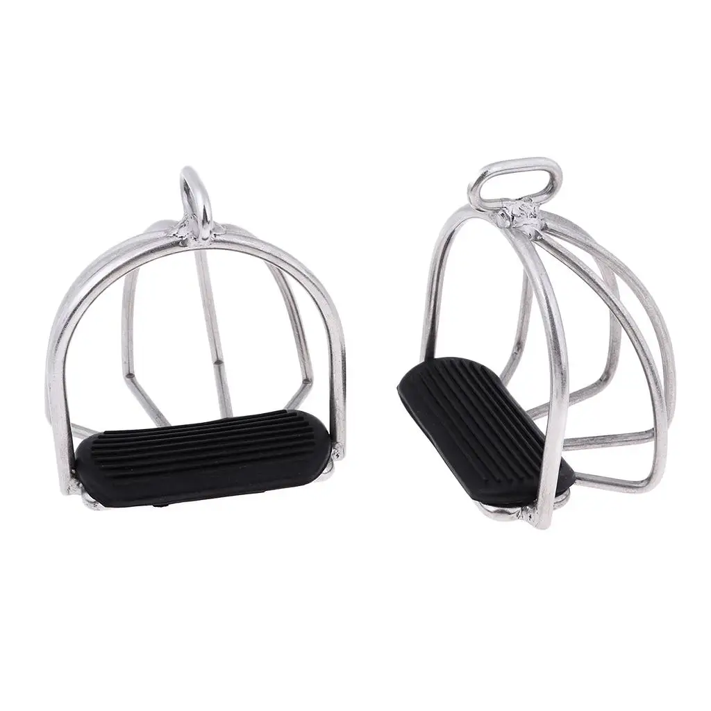 1 Pair Stainless  Riding Safety Stirrups Iron for English Saddles 2