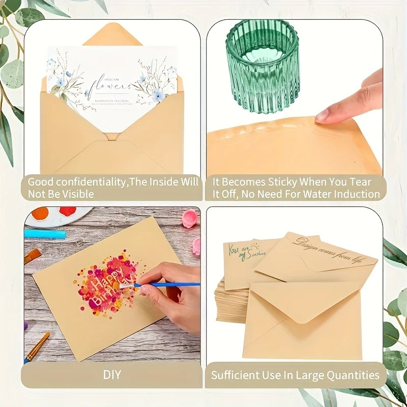 Kraft Paper Envelopes 20/50pcs For DIY Greeting Cards Wedding Invitations & Birthday Notes