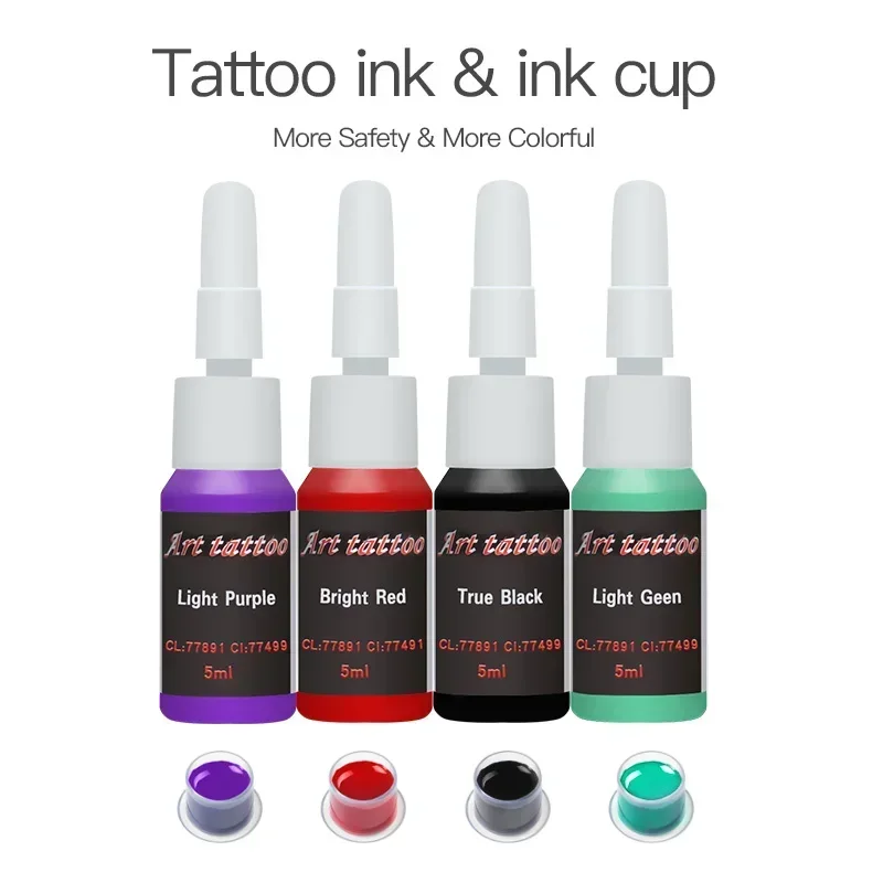 Tattoo Kit Dragonhawk Tattoo Machine Kit Complete Beginner Mini Power Supply Tattoo Gun With Long Needles