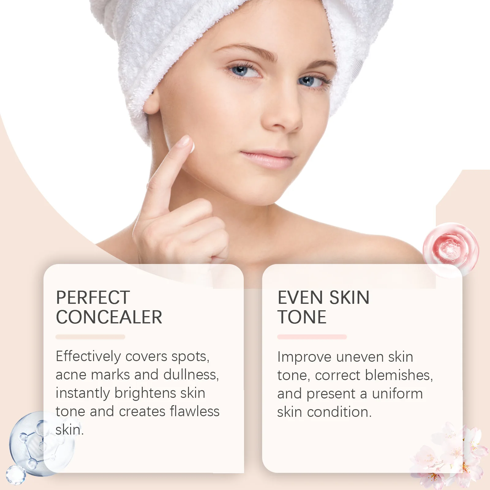 Moisturize Concealer Cream Full Coverage Waterproof Face Eye Contour Dark Circle Lightweight Smooth Oil Control Makeup Cosmetics 5