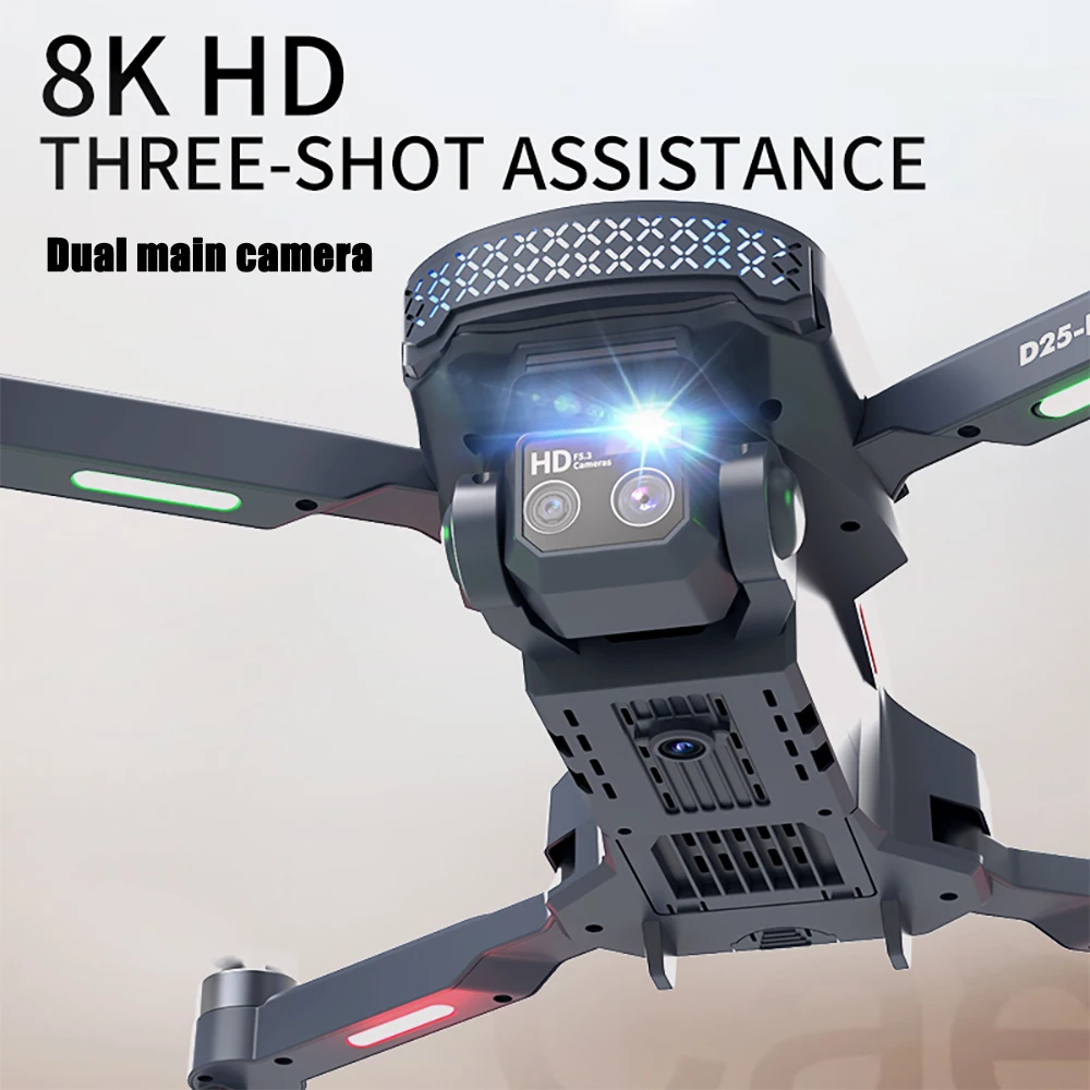 Drone 8K Professional GPS HD Camera Drones 5G WIFI FPV Video 4k UAV 4.5 Inch Large Screen Remote Control RC Dron D25 PRO MAX