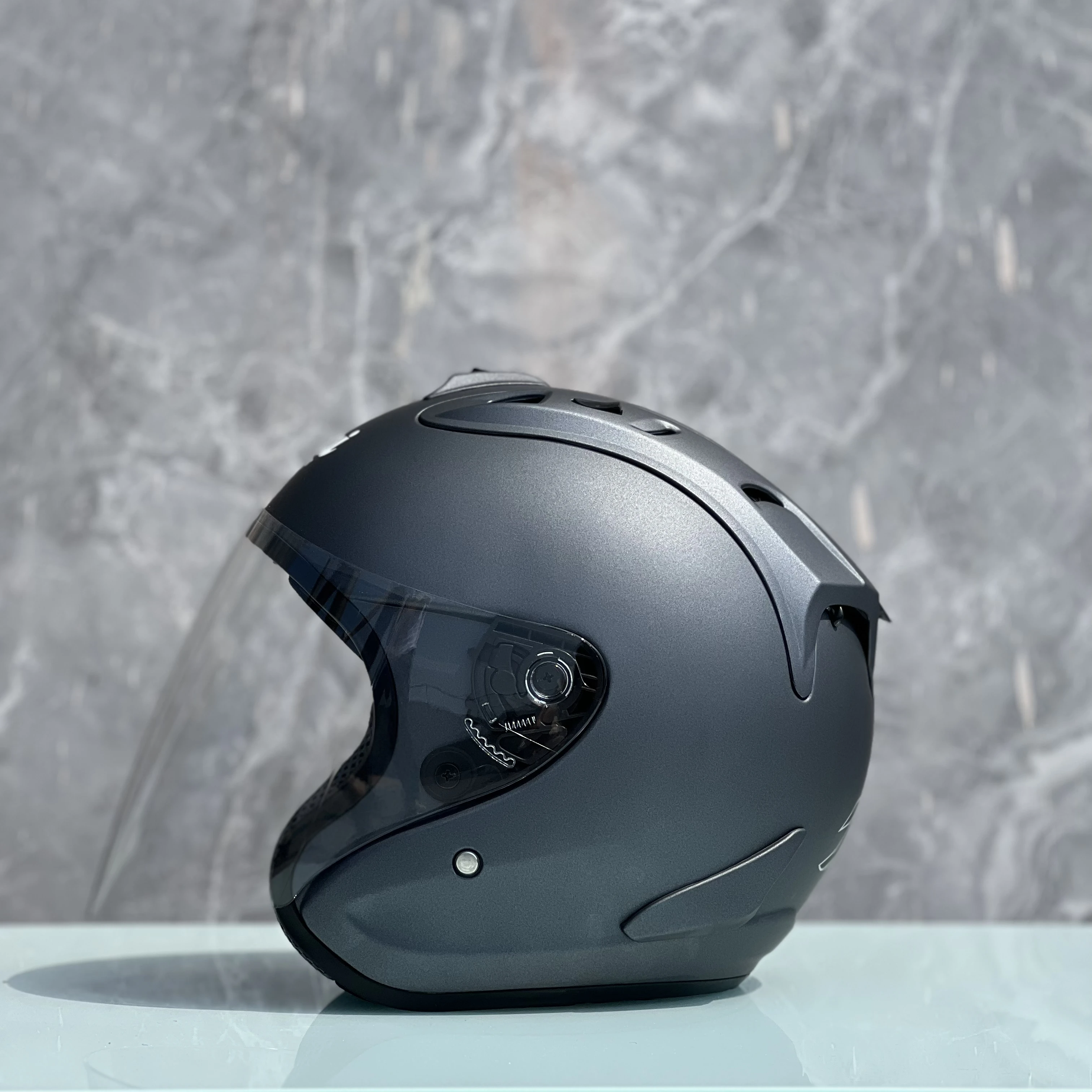 

New Arrival ECE Approved Ram4 Matt Grey Half Helmet Men and Women Casco Casque Motorcycle Helmet Racing Open Face Helmet