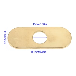 Stainless Steel Deck Plate for Kitchen or Bathroom Sink - Single or Triple Hole Decorative Faucet Cover (Brushed Gold K)