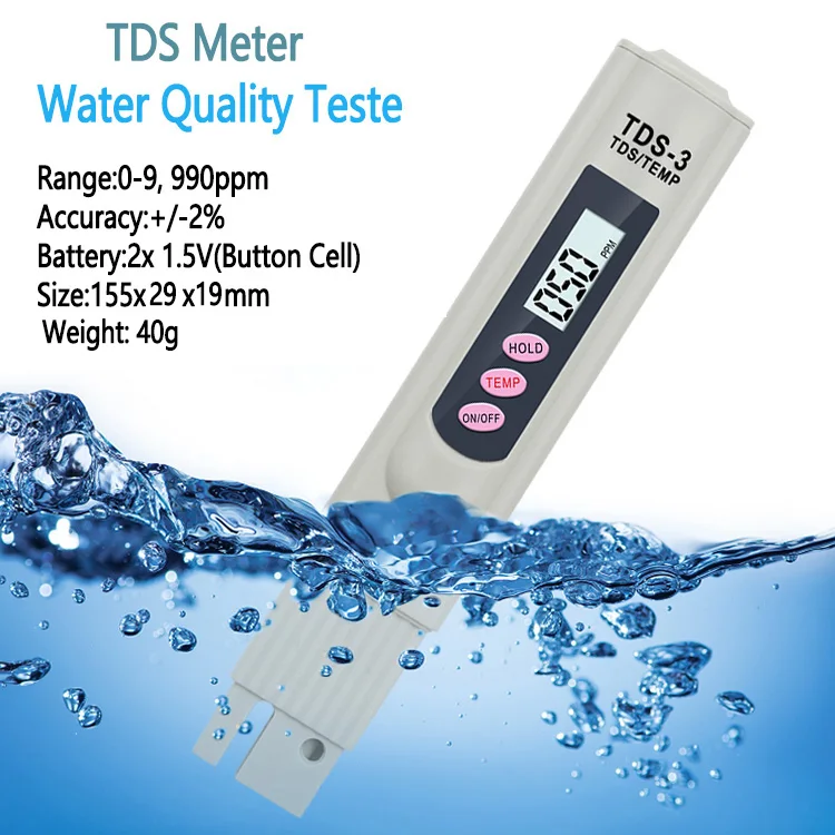 Portable LCD Digital TDS Water Quality Tester Water Testing Pen Filter Meter Measuring Tools Accessory for Aquarium Pool