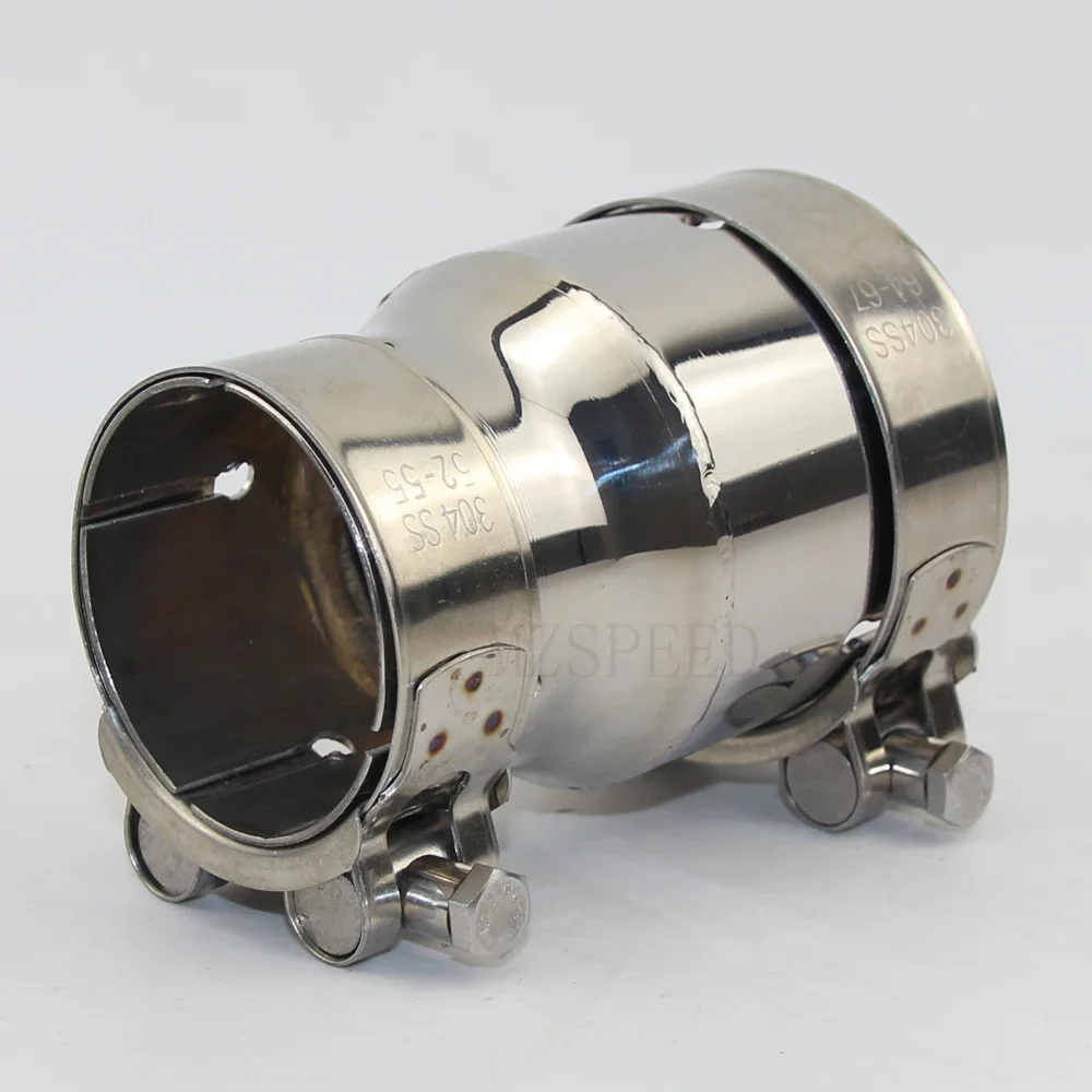 Universal Car Stainless Steel Exhaust Reducer Connector Pipe Tube 54mm out 66mm Outer diameter exhaust pipe pipe fitting round pipe fitting stainless steel pipe