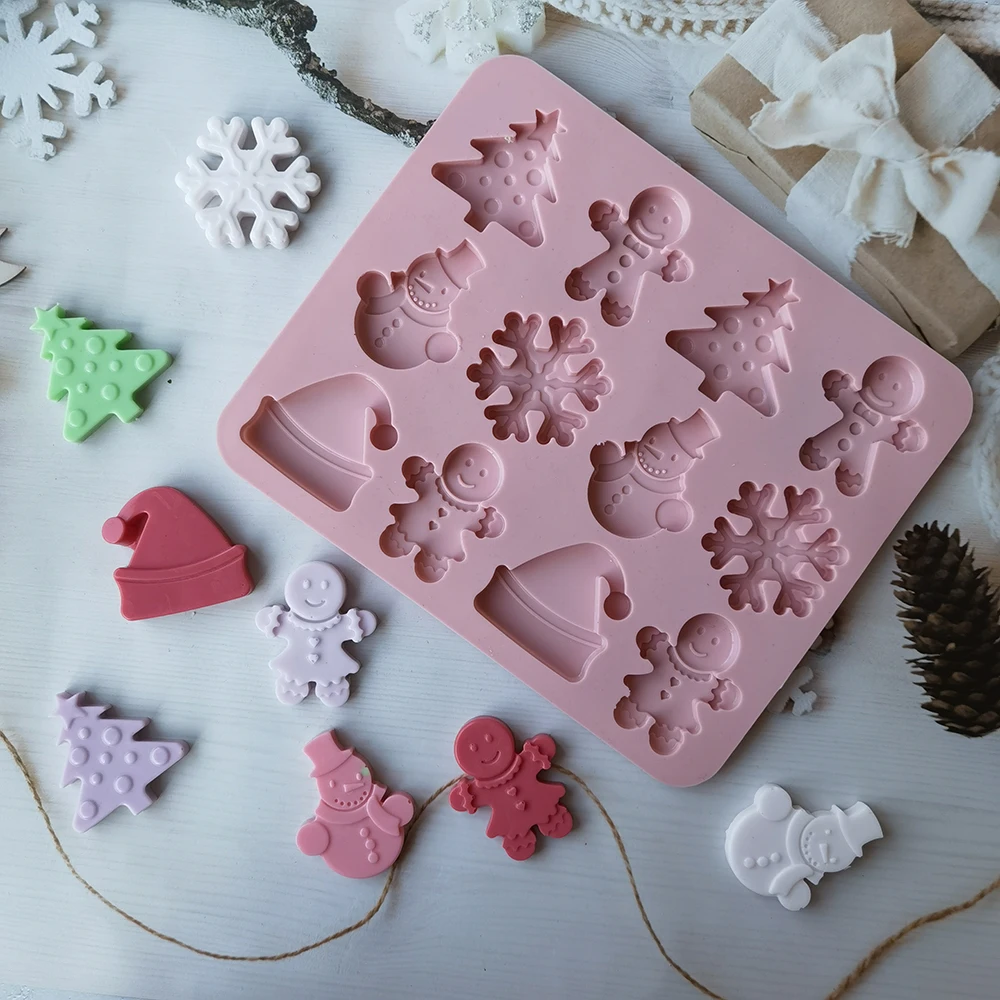 Christmas theme cake mold chocolate mold candy mold ice mold snowman elk  Christmas tree and other Christmas theme silicone mold - AliExpress