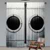 2Pcs Vintage Airplane Curtains Airplane Windows Close Up Image Detailed Steampunk Style Living Room Bedroom Window Drapes 2