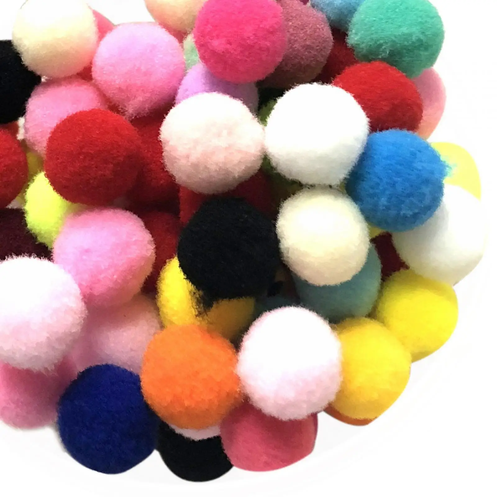 100x Pom Poms Balls Arts Craft Making Assorted pompoms for Toys Party