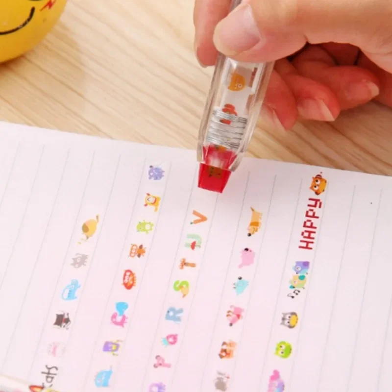 Cartoon Correction Tape Press Type Stickers for Scrapbooking Greeting Card Decor Students Rewards correction tape correction supplies