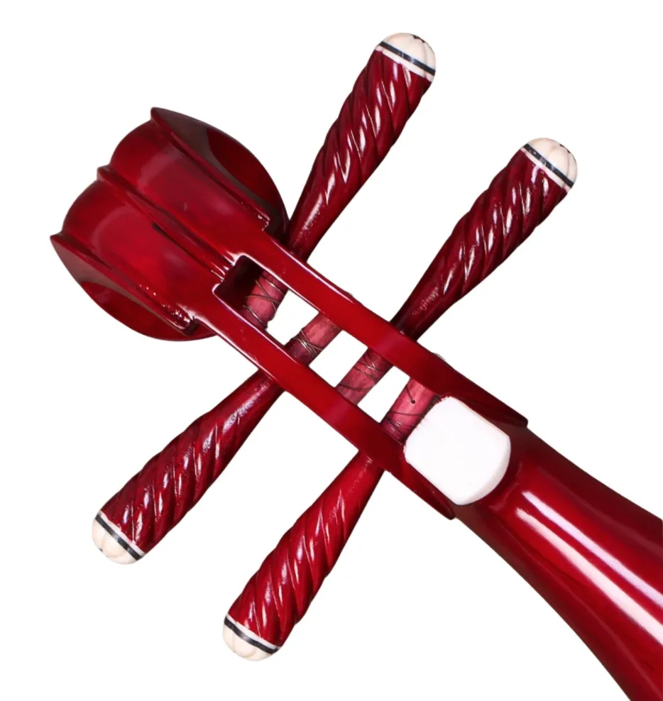 Liuqin lute Color wood red professional playing practice with box Chinese string instrument