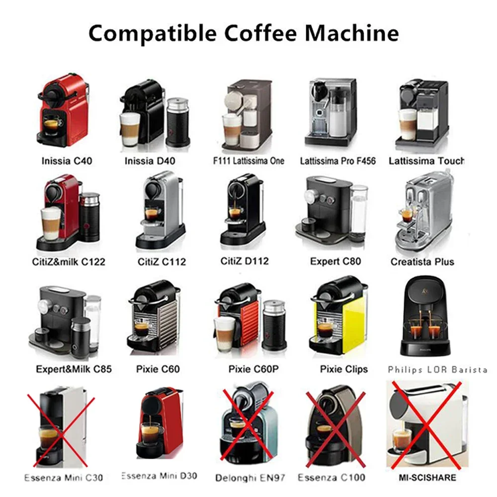 

Pod Capsule Dosing Reusable Capsules Tamper Refilling Filter Machine Nespresso For With Coffee Refillable Steel Stainless