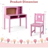 Kids Desk and Chair Set, Wooden Study Desk for Kids with Storage,Hutch, Cork Bulletin Board,Student Writing Computer Workstation 6
