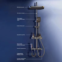 ความสูงปรับระบบฝักบัวอาบน้ําหลายโหมดชุดฝักบัวสแควร์สเปรย์ฝักบัวอาบน้ําแรงดันสูง Combo ใหม่อุปกรณ์ห้องน้ํา 5