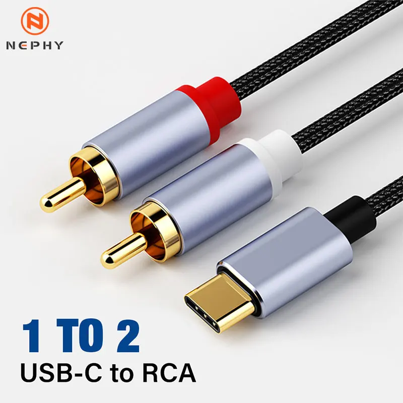 USB C to RCA Audio Cable for Speaker Amplifier with Multiple Length Options