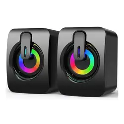 Enhanced Acoustic RGB LED Gaming Speakers with Integrated Microphone (LED Light)