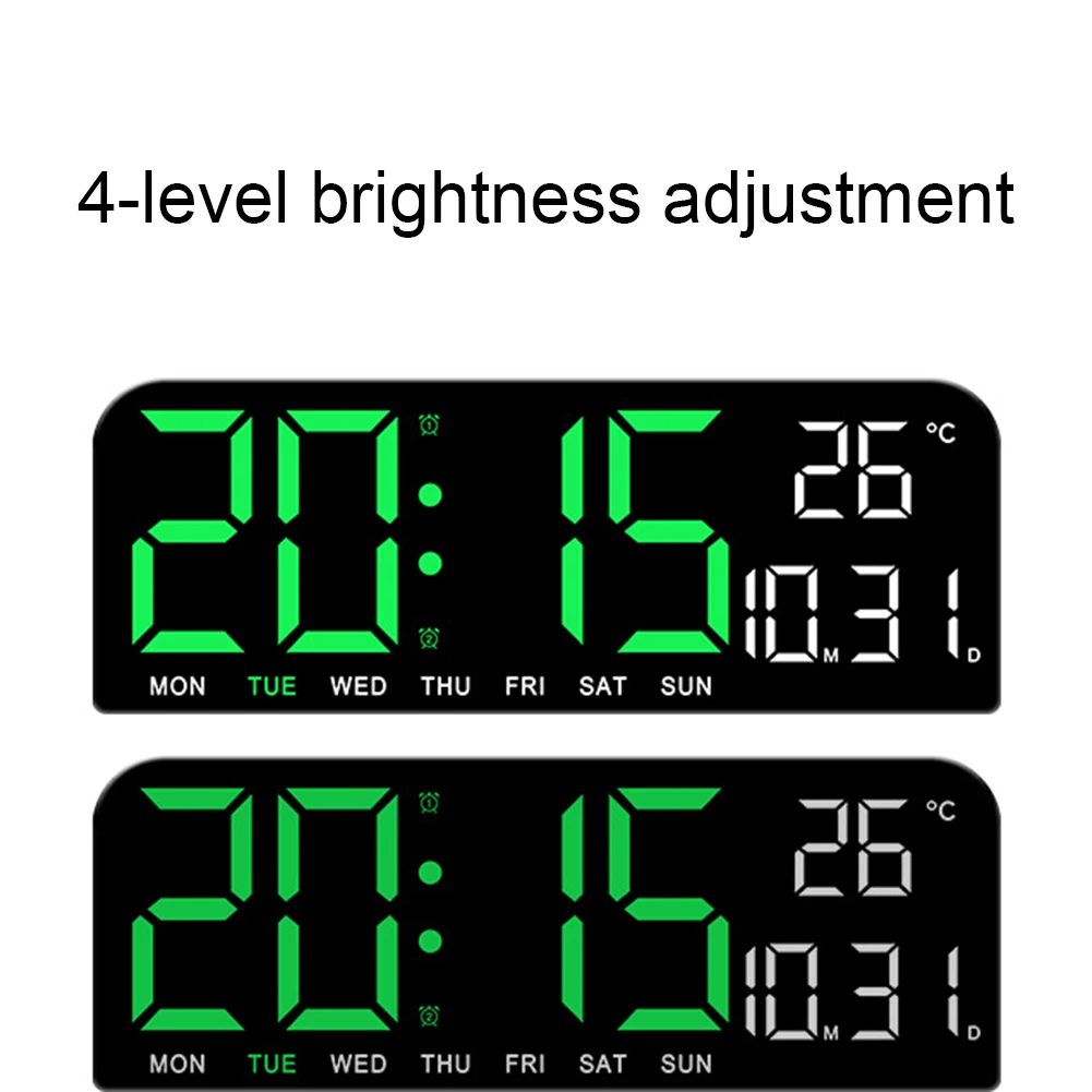 LED Digital Alarm Clock With Large Screen, Adjustable Brightness, Sleep Button, Big DigitsSmart Desk Clock For Home Living Room